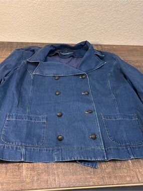 Lauren Jeans Co Ralph Lauren Plus Size Double Breasted Denim Jean Jacket/Blazer